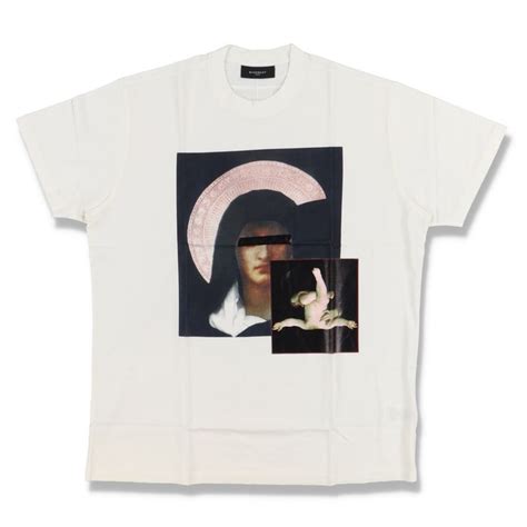 Givenchy White Madonna and Child Print Oversized T